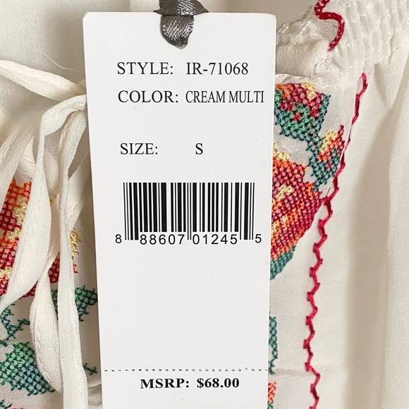 NWT! Isabella Rodriguez Womens Floral Sheer Blouse with Tie Closure Size Small - Picture 7 of 7